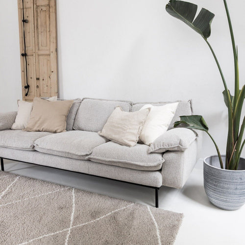 Interieur05 berber vloerkleed hoogpolig grijs/beige/zand/cream - scandinavisch - nea - 135 x 190 cm