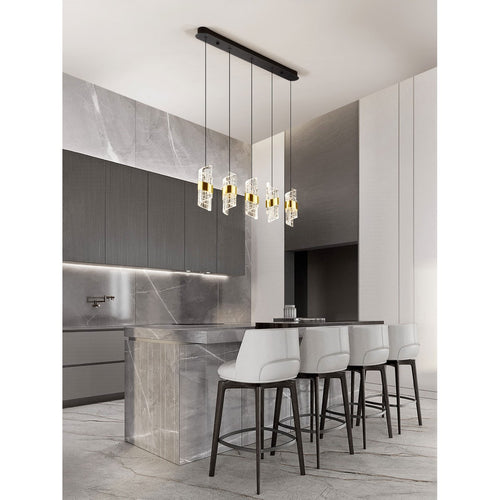 Nova Luce SENECA Hanglamp voor aan het plafond, platina goud, zandzwart, LED, 41W, 2888lm, 3000K