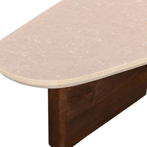 Giga Meubel Salontafel Ayla Organisch - Marmer/Hout - Donkerbruin - 120x70x38cm - vtwonen shop