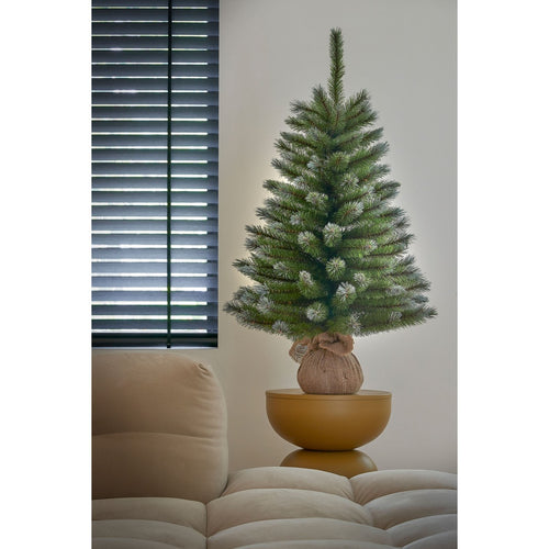 Triumph Tree Kunstkerstboom in Jute - Kunst Kerstboom H90 x Ø56 cm - Groen Frosted