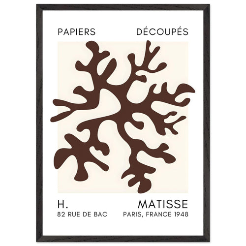 Artfulprints Poster met Lijst Matisse – Dreamy coral flower brown   - 50x70 cm - Bruin