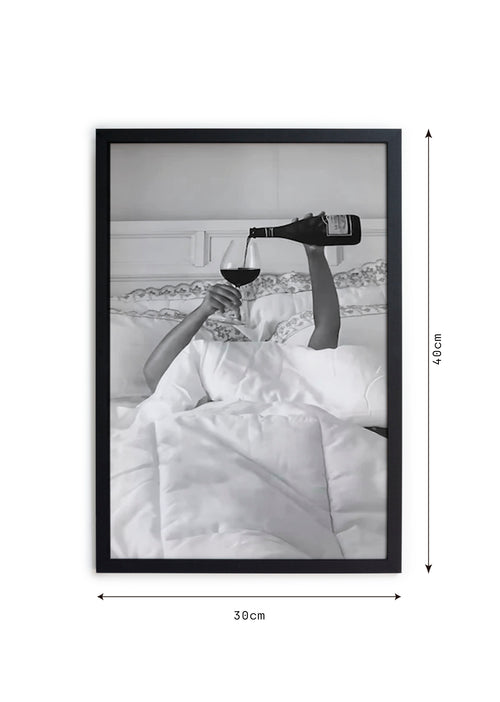 Zwarte lijst met kader 40x30 wijn wakker - vtwonen shop
