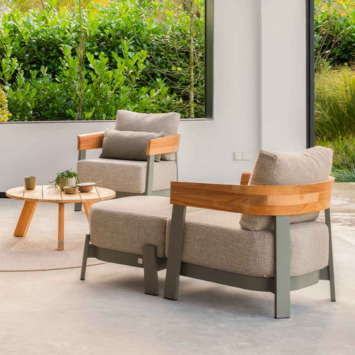 4 Seasons loungetafel Cosmic antraciet - teak - Ø65 cm - vtwonen shop