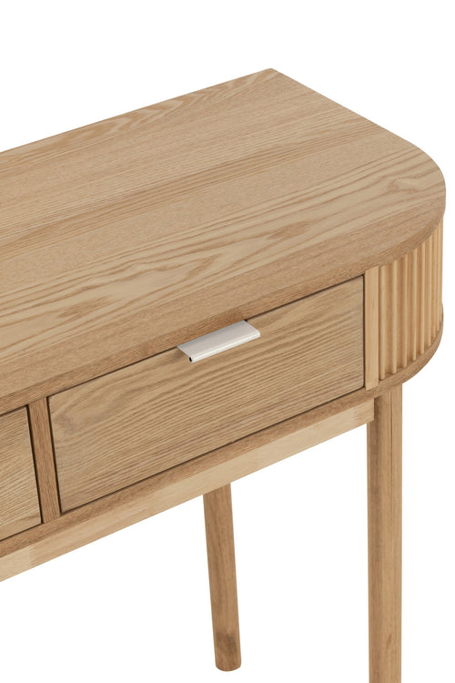 J-Line console Rond - dennenhout - naturel