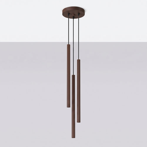 Sollux Lighting Hanglamp PASTELO 3P bruin - 19,5x19,5x115cm
