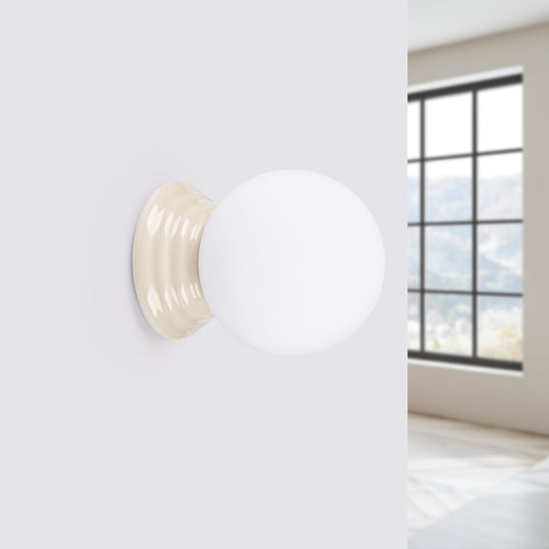 Sollux Lighting Wandlamp ZORI beige IP44 - 12x16x12cm