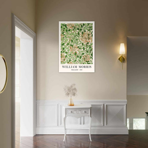 Artfulprints Poster met Lijst William Morris - Honeysuckle 1886   - 30x40 cm - Groen