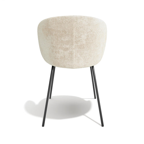 Sia Home - Set van 2 stoelen LUNA - getextureerd fluweel crème 53.5cm