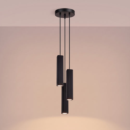 Sollux Lighting Hanglamp RAYO 3P zwart - 20x20x108cm