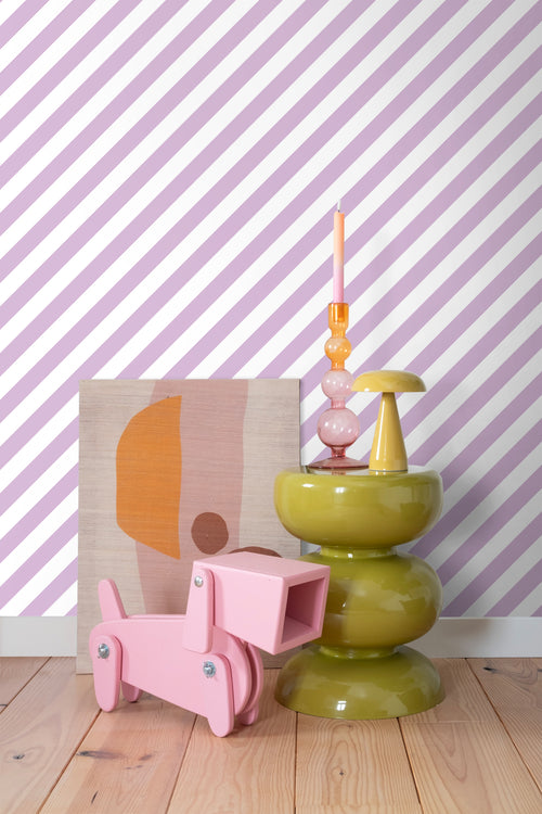 ESTAhome behang strepen lila paars en wit - 53 cm x 10.05 m - 139952 - vtwonen shop