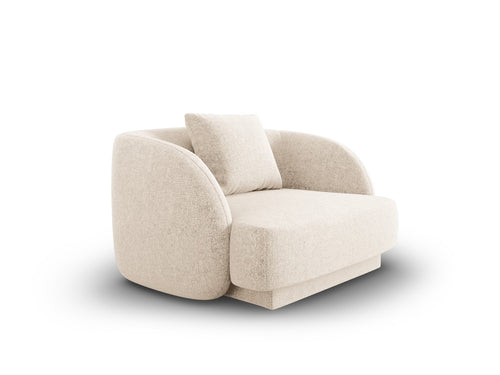 Cosmopolitan Design Fauteuil Tulum chenille, lichtbeige - 90x103x70cm