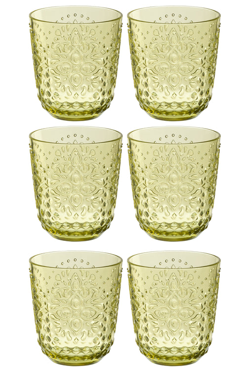 J-Line glas - kunststof - groen - doos van 6 - vtwonen shop