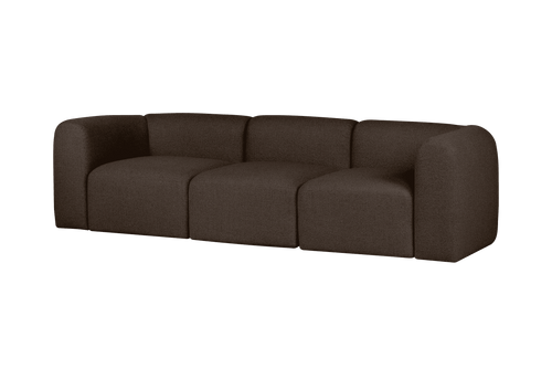 noo.ma Flom 3-zits bank - chocoladebruin bouclé, zacht zitcomfort