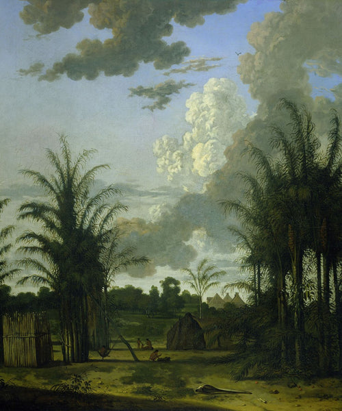 Origin fotobehang tropisch landschap groen, blauw en mosterdgroen - 250 x 300 cm - 357234