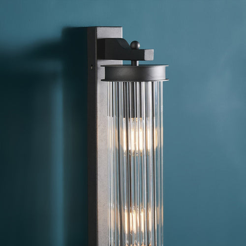 Signature - Wandlamp glazen buis - Grijs - 12x0x55 cm