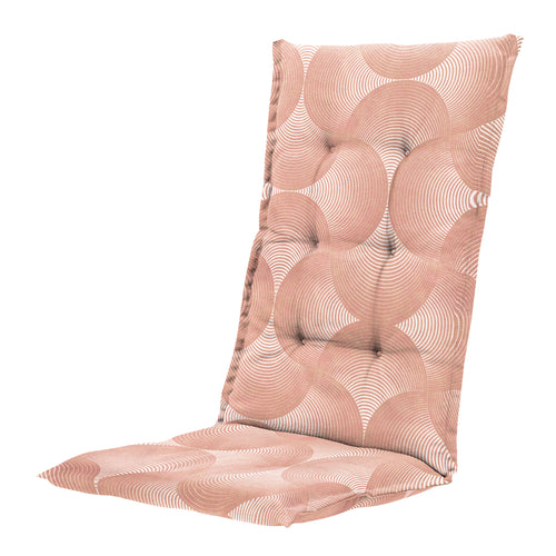 Madison tuinstoelkussen hoge rug Napels - roze - 123x50x5cm - set van 4