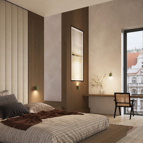 Sollux Lighting Wandlamp KARBON 10 olijfgroen - 6,5x8,5x10cm