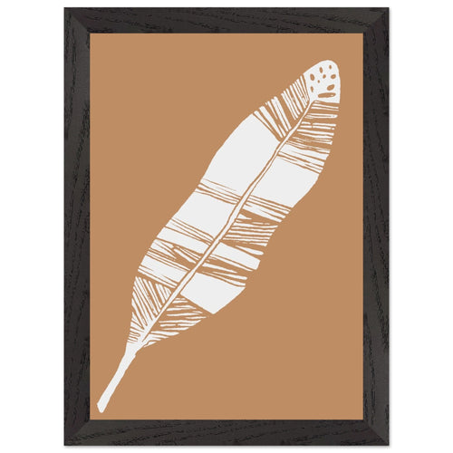 Artfulprints Poster met Lijst Boho – Desert feather   - A4 21x29.7 cm - Bruin