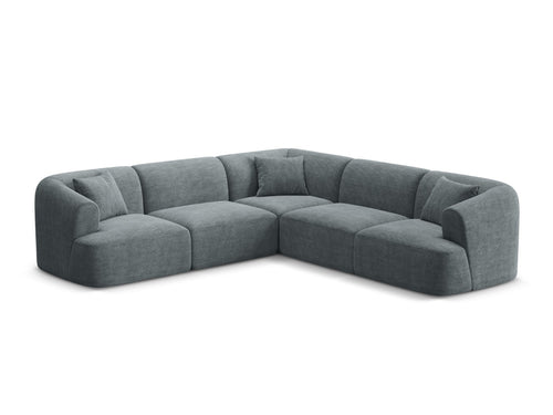 Cosmopolitan Design Symmetrische modulaire hoekbank Campi 6-zits, ribfluwelen donkergrijs - 255x255x70cm
