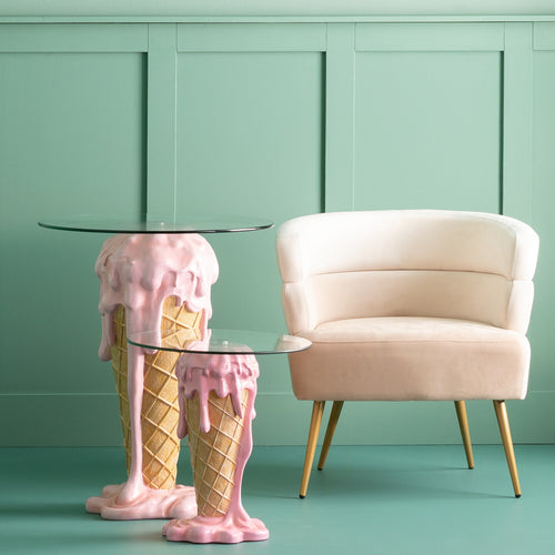 Kare Design Bijzettafel ijs roze Ø48cm - vtwonen shop