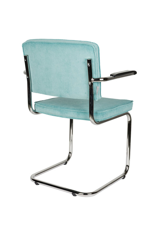 Zuiver Ridge Rib Armstoel Blauw - Set van 2 - vtwonen shop