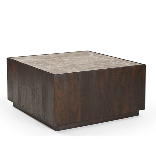 Starfurn Salontafel Moos - Vierkant Hout/Marmer - 80x80x40cm