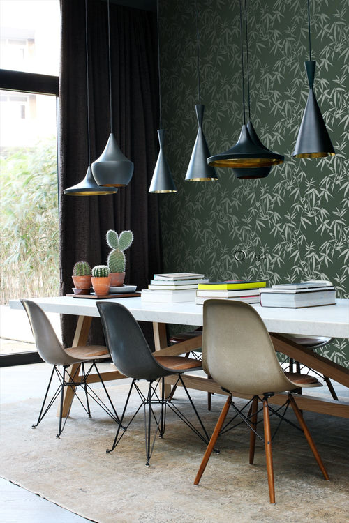 Origin Wallcoverings behang bamboe bladeren donkergroen - 0,53 x 10,05 m - 347738 - vtwonen shop