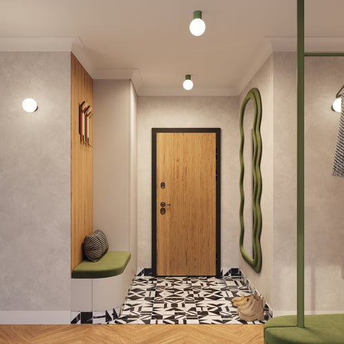 Sollux Lighting Wandlamp HALO olijfgroen IP44 - 12x17x12cm