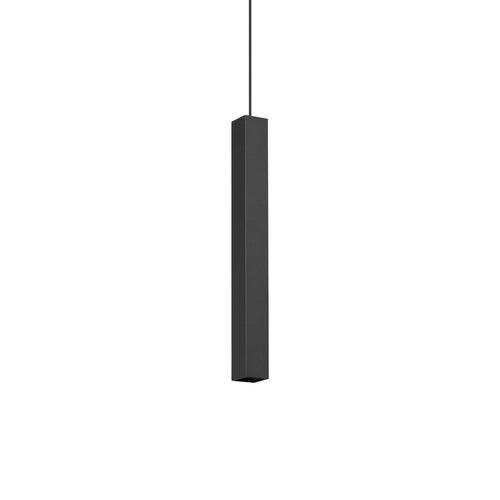 Ideal Lux LOOK Vierkante, slanke hanglamp voor aan het plafond, zwart, 1x GU10 fitting
