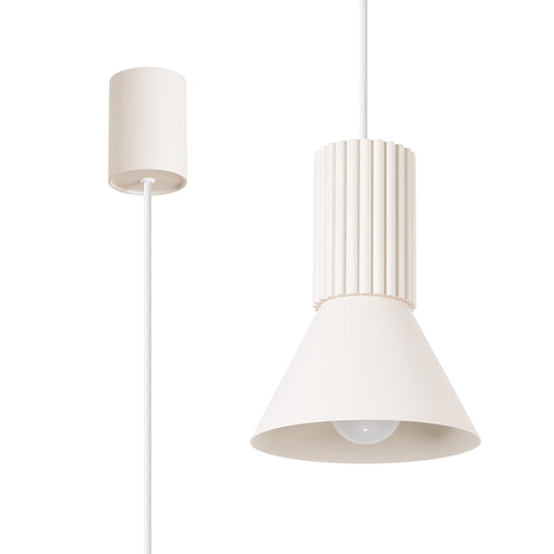 Sollux Lighting Hanglamp ESTRIA 1 beige - 14x14x120cm