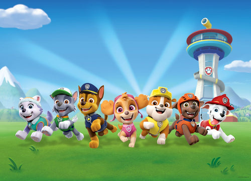 Sanders & Sanders fotobehang PAW patrol groen en blauw - 252 x 182 cm - 600965