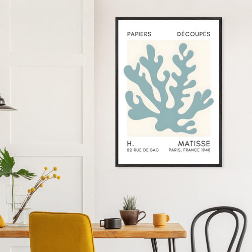 Artfulprints Poster Matisse – Saltflower shapes turquoise   - 50x70 cm - Turquoise