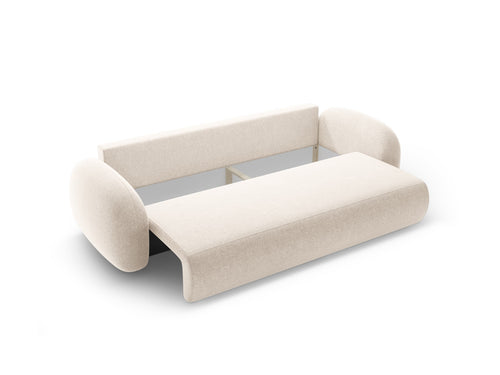 Cosmopolitan Design Slaapbank met opbergdoos Tonale 3-zits, chenille lichtbeige - 105x262x88cm