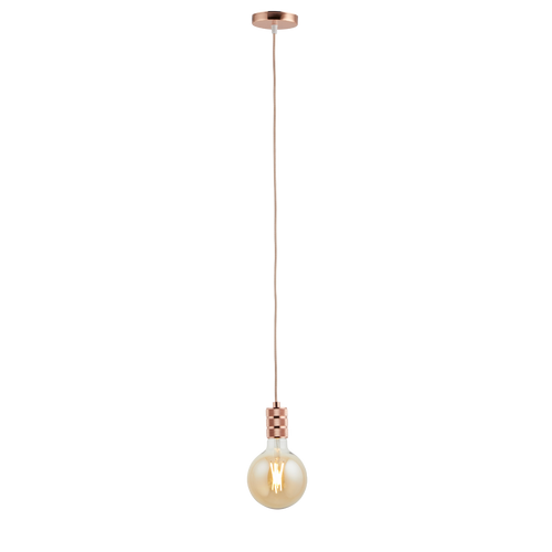 Lighto | Pendel Rosé Goud | Inclusief Lichtbron Goud | Retro | 1.5m Snoer | Met Plafondkap - vtwonen shop