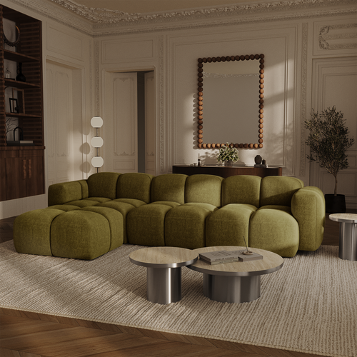 Premium Interiors - Modulaire bank MOSS - fluweel met structuur  258cm