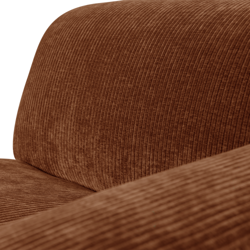 WOOOD chaise longue bank rechts Mojo Base - Rib - Roestbruin - 74x112x162