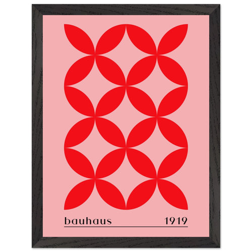 Artfulprints Poster met Lijst Bauhaus - 1919   - 30x40 cm - Rood