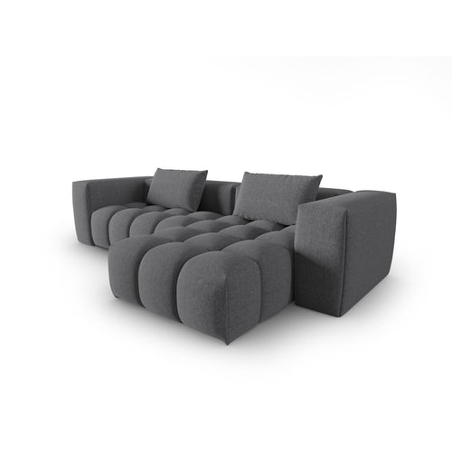Cosmopolitan Design - Modulaire hoekbank rechts Verona 3-zits, structurele stof grijs - 145x260x70cm