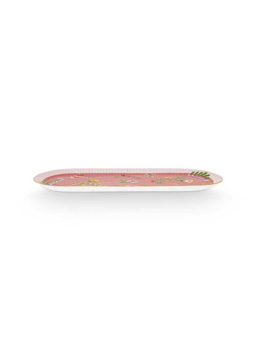 Pip Studio La Majorelle Taartplateau - Servies - Taartschaal - Roze - 33.3x15.5cm - vtwonen shop