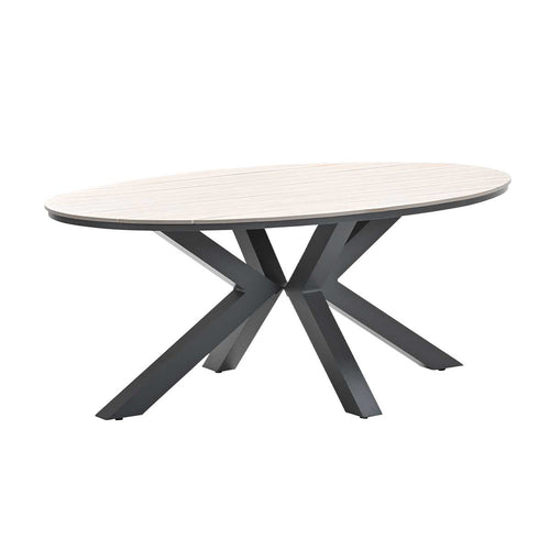 Edison tafel - ovaal - 180x115 cm - carbon black -light teak Vironwood