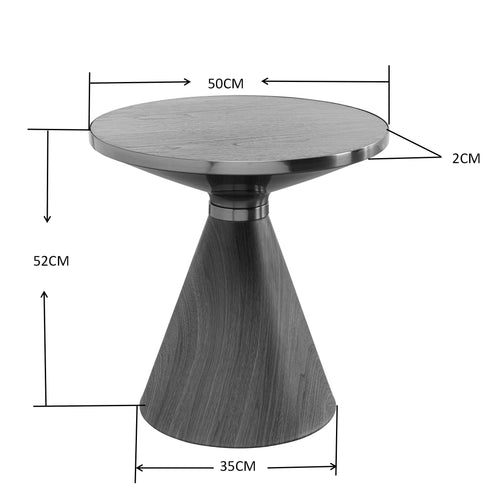 Kare Design Bijzettafel Cono Ø50cm keramiek walnoot