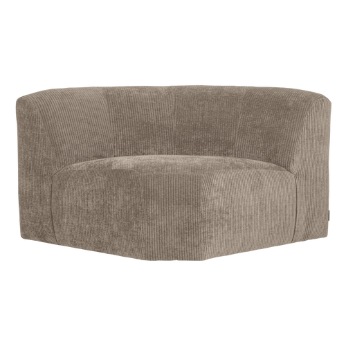 WOOOD hoekelement rond Mojo Base - Ribstof - Donkerzand - 74x110x110