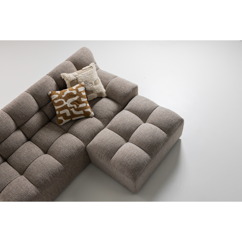 WOOOD hocker Allure - Geweven Stof - Bruin Melange