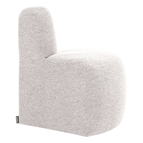 WOOOD eetbank hoek rond rugleuning Mojo Base - Bouclé - Ecru - 83x76x76