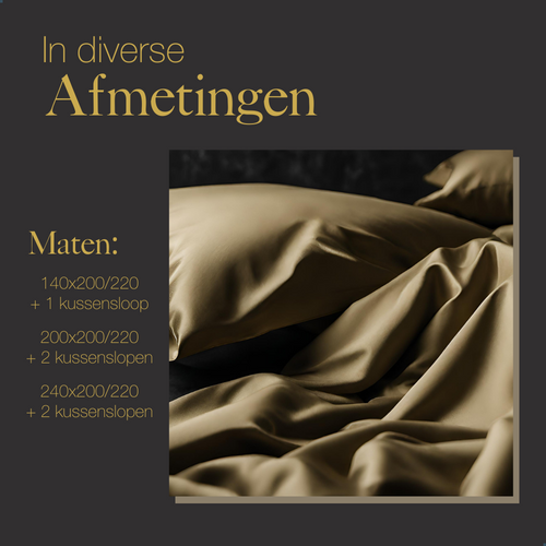 Ten Cate premium - dekbedovertrekset - 240x200/220 - 100% katoen satijn - goud