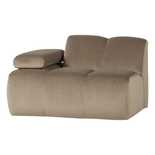 WOOOD 1-zits bank arm links Mojo - Velvet - Khaki - 74x124x97