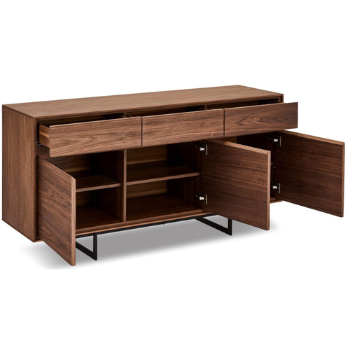 Furnhouse 3-deurs dressoir Tokyo - Amerikaanse walnoot - MDF, Amerikaans walnootfineer - 45x155x82