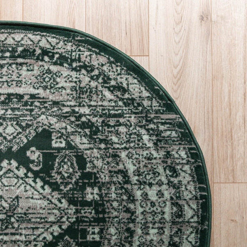 Interieur05 vintage vloerkleed Aila - groen -  Ø 120 cm