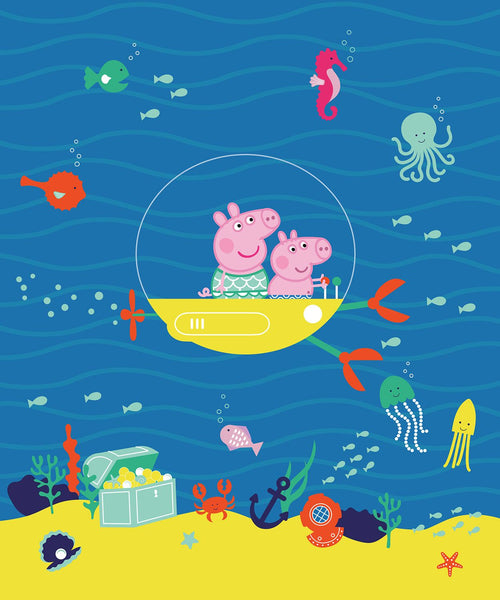 Sanders & Sanders fotobehang Peppa Pig blauw en geel - 270 x 225 cm - 601213