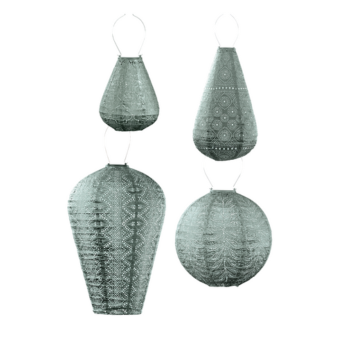 Lumiz solar lampion - sage green set - 4 stuks